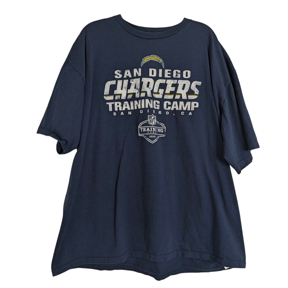 San Diego Chargers Training Camp Navy Blue Casual T Shirt 2XL Football Crewneck
